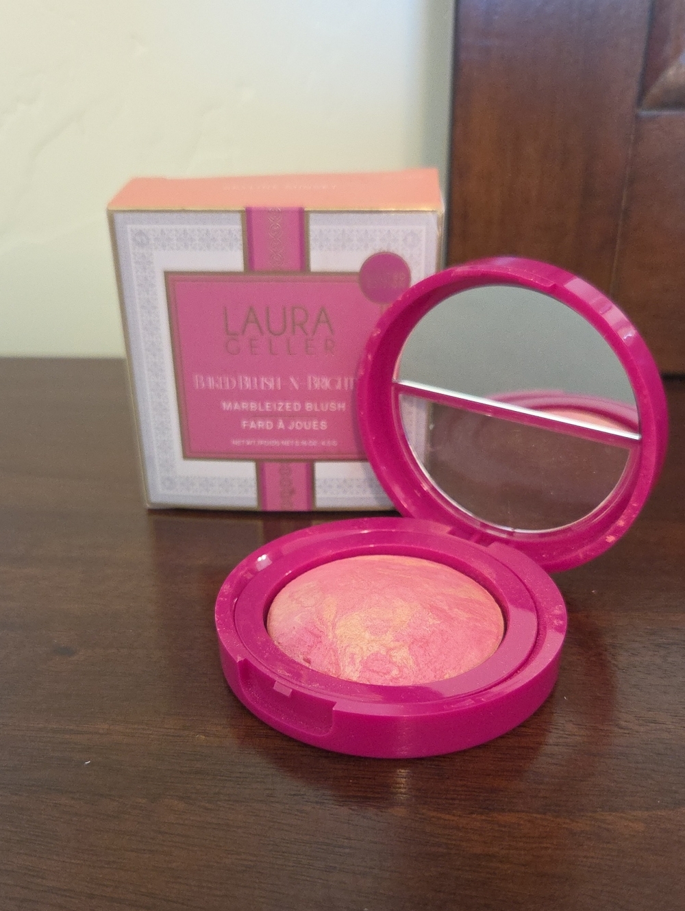 Laura Geller Marbleized Baked Blush — Pink and Gold Swirl